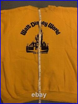 Vintage Walt Disney World Sweatshirt Yellow Castle Logo 60s/70s
