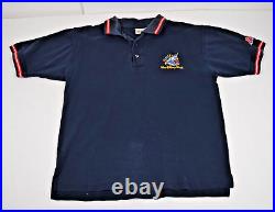 Vintage polo Shirt Walt Disney World Size L 2001 Navy Blue Red 100 Years Magic