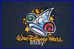 Vintage polo Shirt Walt Disney World Size L 2001 Navy Blue Red 100 Years Magic