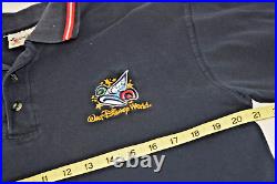 Vintage polo Shirt Walt Disney World Size L 2001 Navy Blue Red 100 Years Magic
