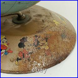 Vtg 1950 Rand McNally Walt Disney World Globe with Disney Characters RARE (t)