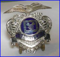 Vtg. 1980s Walt Disney World Police Officer Cast Uniform scewback pin Hat Badge