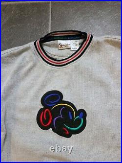 Vtg 90's Walt Disney World Rare Crewneck Spell Out Mickey Sweatshirt Sz L