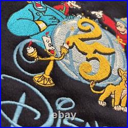 Vtg Luna Pier Walt Disney World 25th Anniversary Leather Jacket Embroidered RARE