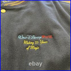 Vtg Luna Pier Walt Disney World 25th Anniversary Leather Jacket Embroidered RARE