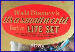 Vtg Walt Disney It's A Small World Festive Lite Set Kurt S. Adler Santa's World