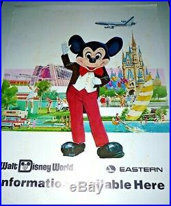 Vtg Walt Disney World Eastern Airlines Headquarters Display Poster Mickey Mouse