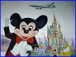 Vtg Walt Disney World Eastern Airlines Headquarters Display Poster Mickey Mouse