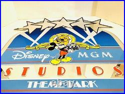 Vtg Walt Disney World Mgm Hollywood Studios Theme Park 21x20.5 Sign-flaw
