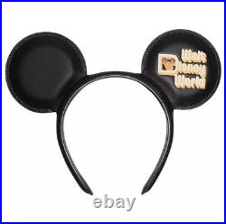 WALT DISNEY WORLD COACH 50th MICKEY EARS BLACK LEATHER NEW IN PACKAGE