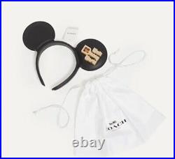 WALT DISNEY WORLD COACH 50th MICKEY EARS BLACK LEATHER NEW IN PACKAGE