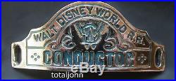 WDW Resort Walt Disney World Railroad Cast Member Costume Conductor Hat Badge