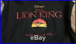 Walt Disney LION KING crew OFFICIAL WORLD TOUR JACKET 1994 size XL wool leather