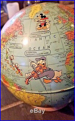 Walt Disney Rand McNally Rare 50's World Globe Hard to Find