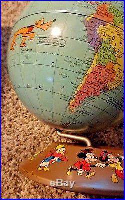 Walt Disney Rand McNally Rare 50's World Globe Hard to Find