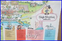 Walt Disney Vintage 1979 Magic Kingdom World Park Guide Map Souvenir 31 x 38