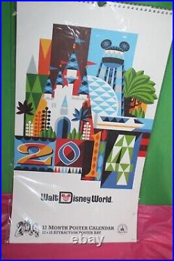 Walt Disney World 12 Month Poster Calendar 21 x 12 With Attraction Art Sealed 2014