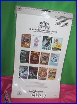 Walt Disney World 12 Month Poster Calendar 21 x 12 With Attraction Art Sealed 2014