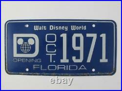 Walt Disney World 1971 Pre Opening BANNED 1ST Preview Center RARE License Plate