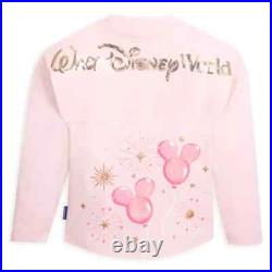 Walt Disney World 2024 Disney Pink Sequins Mickey Balloon Spirit Jersey Women L