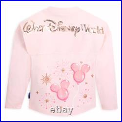 Walt Disney World 2024 Disney Pink Sequins Mickey Balloon Spirit Jersey Women M