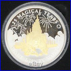 Walt Disney World 25 Magical Years 5oz Silver Coin Limited Edition #0480/2500