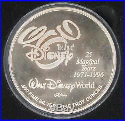 Walt Disney World 25 Magical Years 5oz Silver Coin Limited Edition #0480/2500