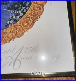 Walt Disney World 25th Anniversary Poster Vintage Embossed Logo