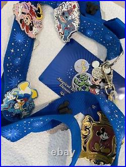 Walt Disney World 35th Anniversary Party Pin Badge FULL SET & Lanyard
