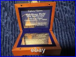 Walt Disney World 50th Anniversary 24kt Gold Plated Commemorative E Ticket Walt Disney World 50th Anniversary 24kt Gold Plated Commemorative E Ticket