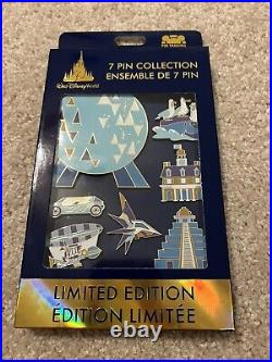 Walt Disney World 50th Anniversary 7 Pin Collection Epcot LE