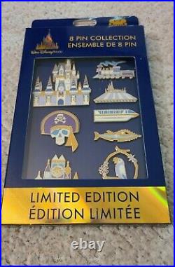 Walt Disney World 50th Anniversary 8 Pin Box Set 1 of 1500 Limited Edition
