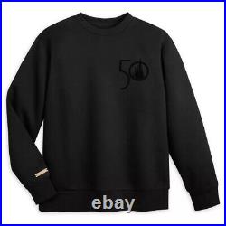 Walt Disney World 50th Anniversary All Black Sweater Pullover Luxe Medium NWT