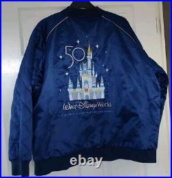 Walt Disney World 50th Anniversary Castle Satin Bomber Jacket XXL Adult