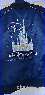 Walt Disney World 50th Anniversary Castle Satin Bomber Jacket XXL Adult