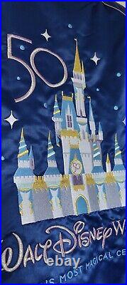 Walt Disney World 50th Anniversary Castle Satin Bomber Jacket XXL Adult