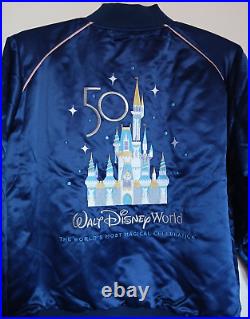 Walt Disney World 50th Anniversary Celebration Castle Satin Bomber Jacket Medium