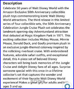 Walt Disney World 50th Anniversary Celebration Jungle Cruise Plush, NIB