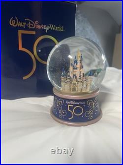 Walt Disney World 50th Anniversary Cinderella Castle Musical Snow Globe