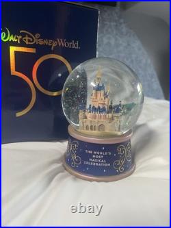 Walt Disney World 50th Anniversary Cinderella Castle Musical Snow Globe