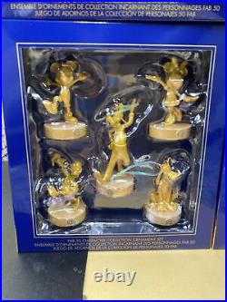 Walt Disney World 50th Anniversary Fab 50 Gold Ornament Set of 19- All 4 PARKS