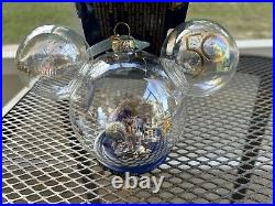 Walt Disney World 50th Anniversary Mickey Icon 4 Parks Glass Ornament WDW NWT