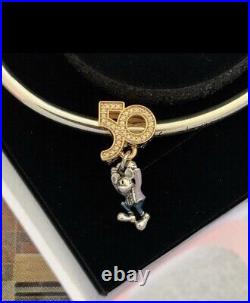 Walt Disney World 50th Anniversary Pandora Bracelet Charm Set Gold Mickey Mouse Walt Disney World 50th Anniversary Pandora Bracelet Charm Set Gold Mickey Mouse