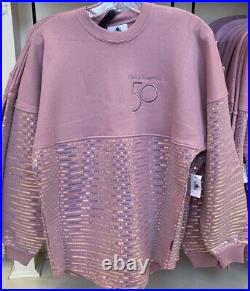 Walt Disney World 50th Anniversary Sequined Pink Spirit Jersey Adult NWT Size XS