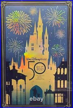 Walt Disney World 50th Anniversary Silk Screened Print 27x18