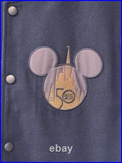 Walt Disney World 50th Anniversary Varsity Jacket Oct 1, 2021 Never Worn Size Lg