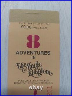 Walt Disney World AUTHENTIC Adult Ticket Book