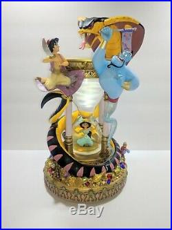 Walt Disney World Aladdin Hourglass Snowglobe Music And Lights Rare Collectable