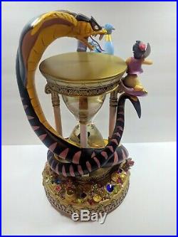 Walt Disney World Aladdin Hourglass Snowglobe Music And Lights Rare Collectable