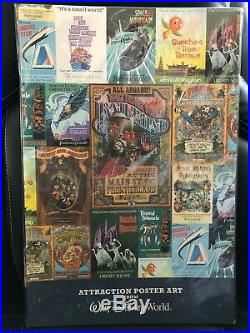 Walt Disney World Attraction Poster Art Pack Set Of 12 Paper Prints Rare Wdw